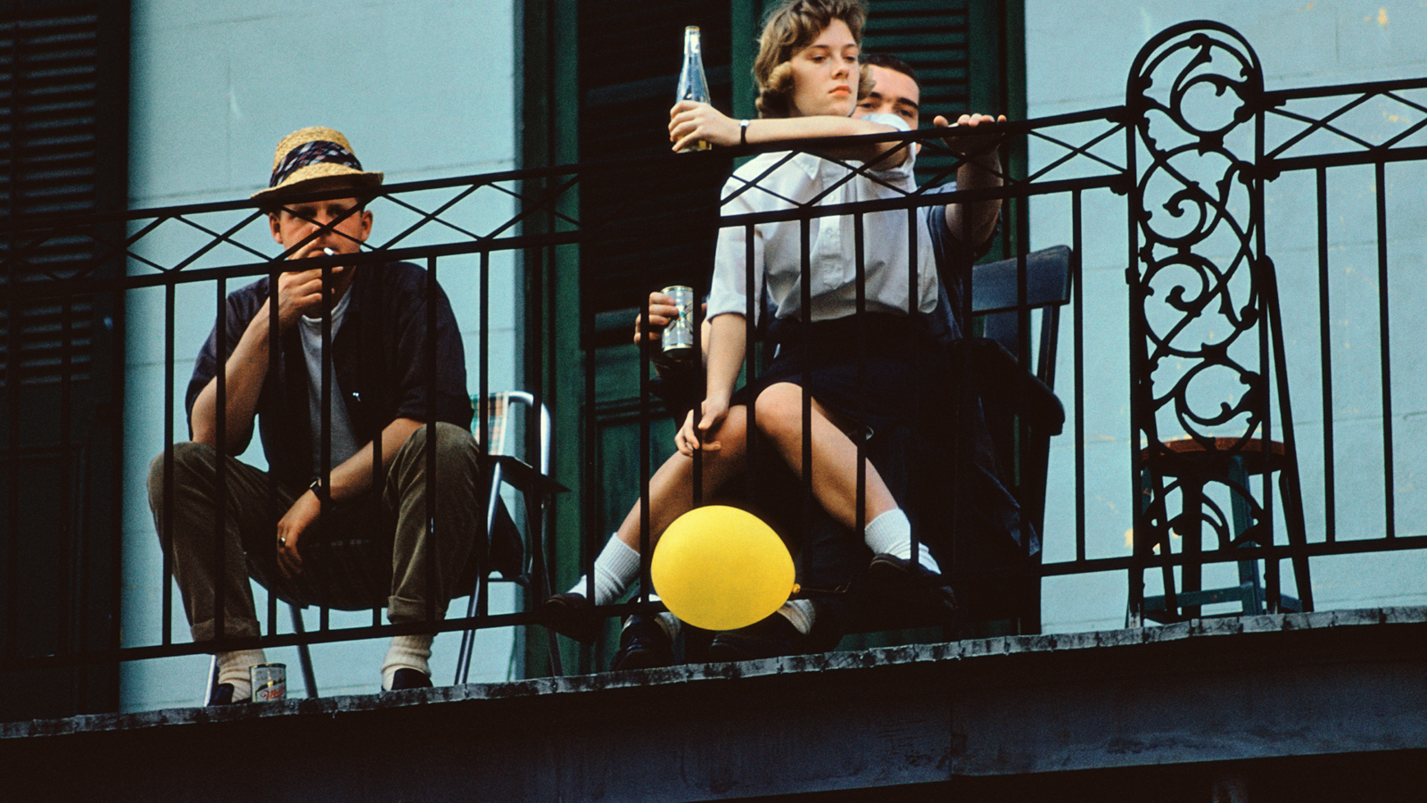 The Big Easy. Three friends look down from a balcony in New Orleans, 1960. (Photo by Ernst Haas/Hulton Archive/Getty Images)